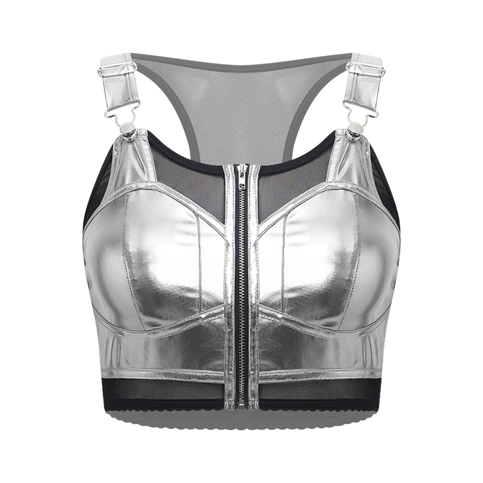 Vrouwen metallic glanzende pun - Suspender Tank Top recensie en prijs